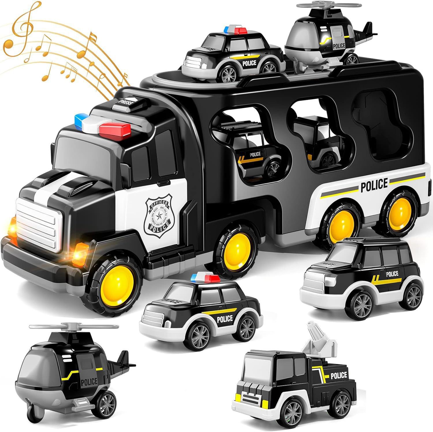 組み立ておもちゃ DIY 車セット 車おもちゃ 警察の車 模型 知育玩具教育玩具 想像力と実践力を養います 男の子女の子 子供用 サウンド ライト付き30ピース 誕生日プレゼント ギフト