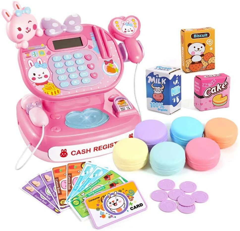 楽天市場】ラッピング対応 レジおもちゃ ままごとごっこ レジスターセット クレジットカード 紙幣とコイン付子供用 電卓 計算機 お菓子 果物 レジ  レジスターおもちゃ お買い物ごっこ お金セット 学習 知育玩具 おままごと ごっこ遊び ままごとセット 誕生日 クリスマス ...