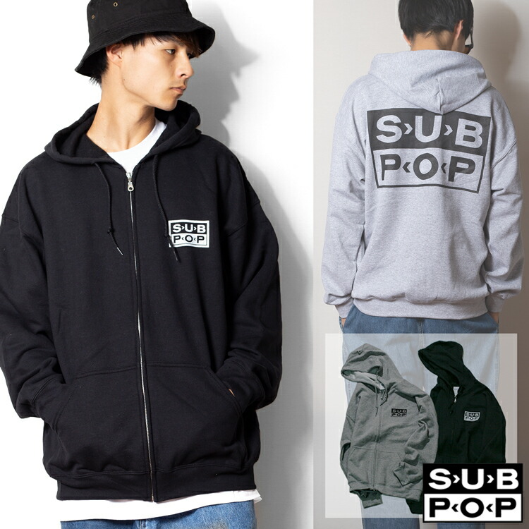 【SALE/40%OFF】SUB POP 「LOGO 」 「オルタナ ロック グランジ バンド」 スウェット ジップパーカー ユニセックス 男女兼用 USA企画|oguoy