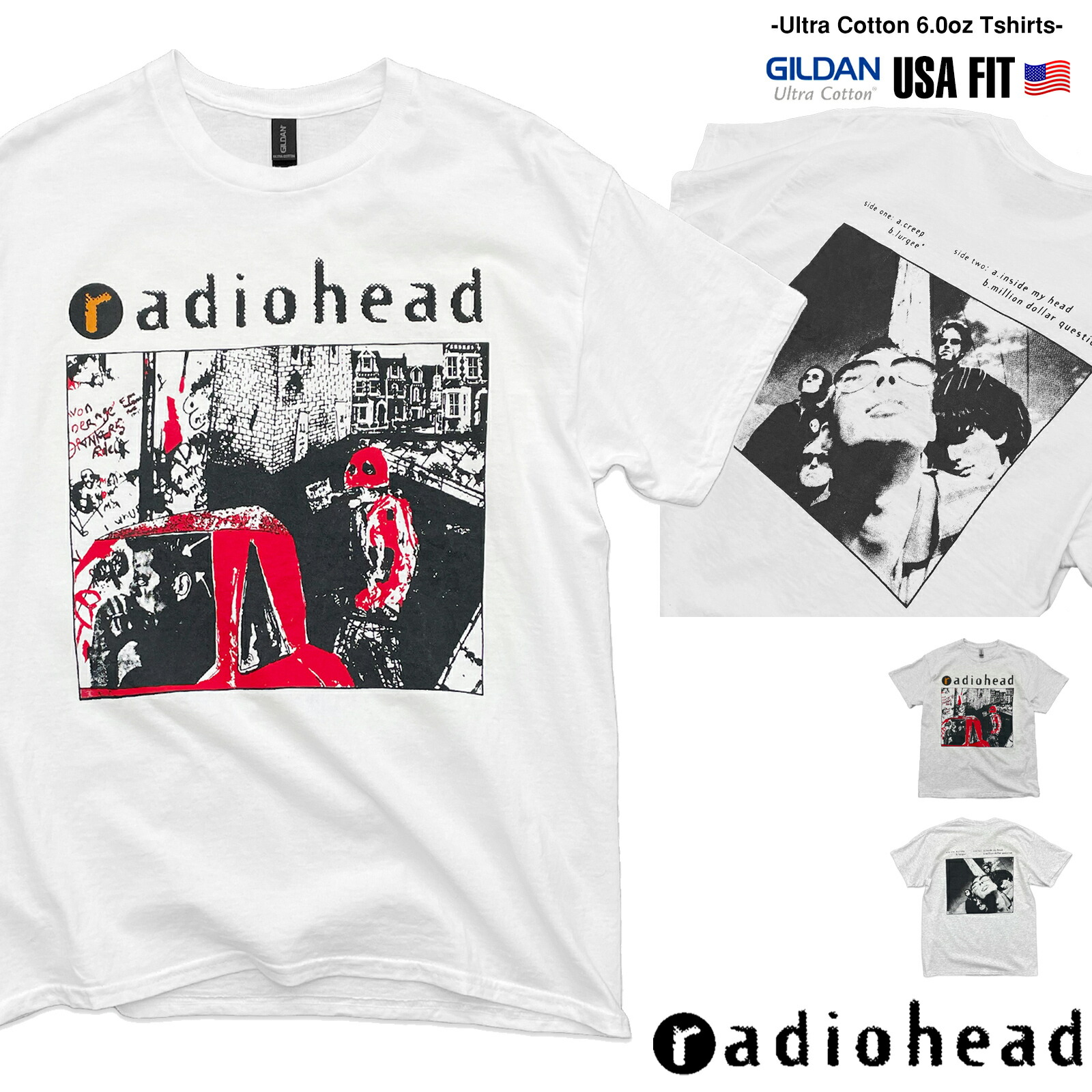新品 Radiohead t-shirt レディオヘッド シャツ バンドTシャツ Radiohead Tシャツ レディオヘッド ロックTシャツ バンドTシャツ