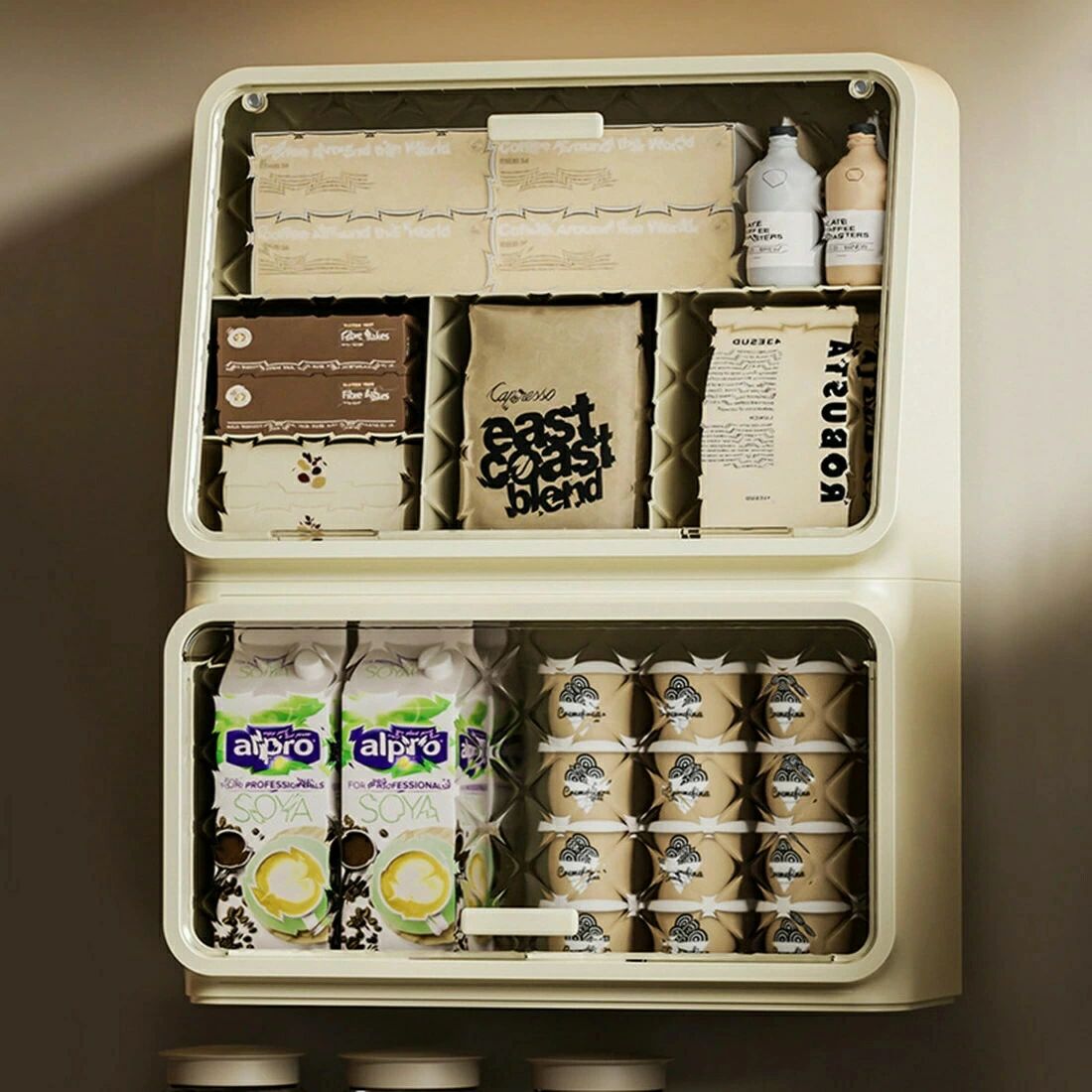 カップ収納 カップラック ミニカップボード ミニお茶碗収納ボックス ミニ食器棚 卓上食器棚 卓上式&壁掛け式｜大浜商店