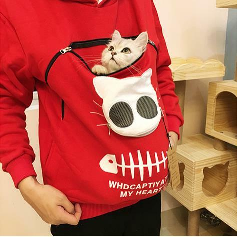春秋季節 パーカー ペット 猫抱っこ用 Mサイズ