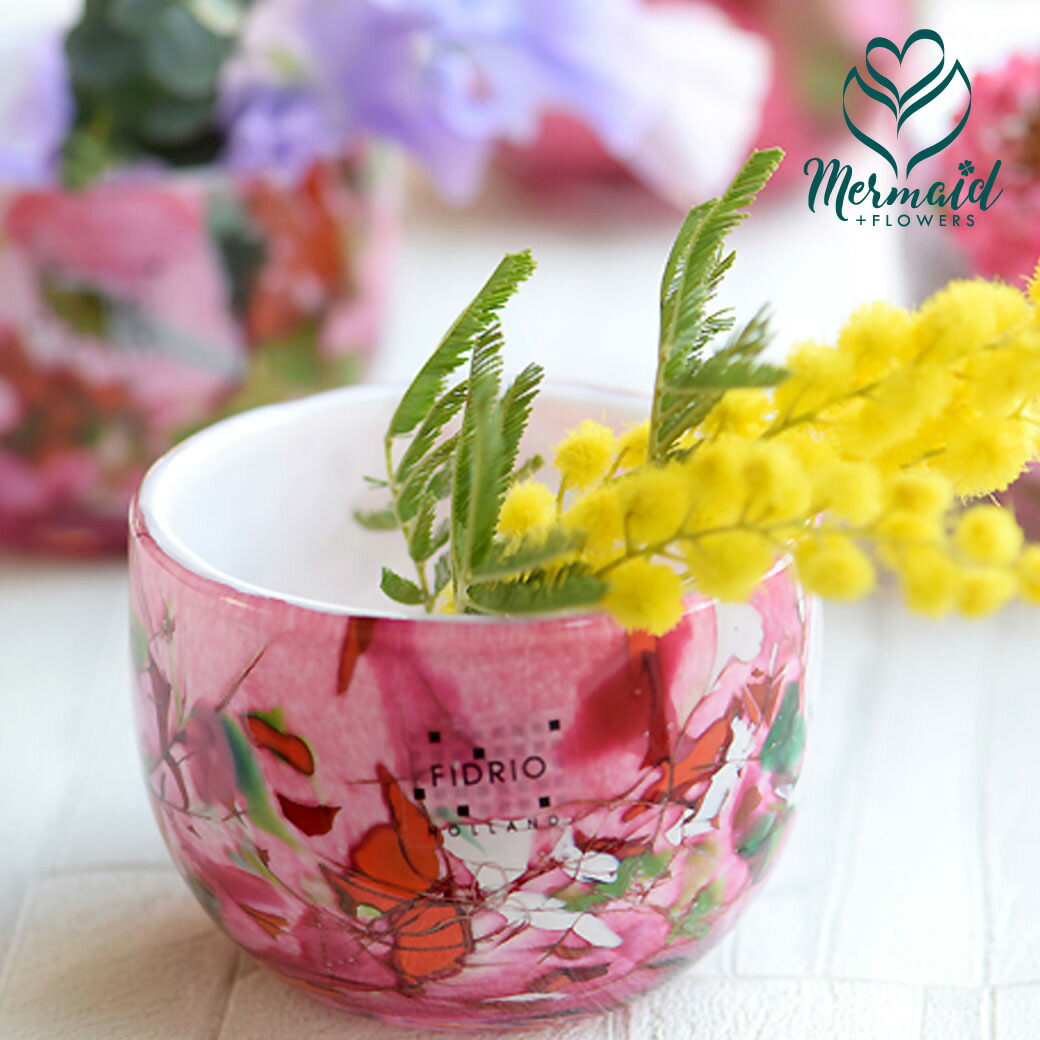 楽天市場 フラワー ベース 花瓶 ガラス Fidrio オランダ 吹きガラス 1輪挿し 同梱オススメ プリティ マーメイド