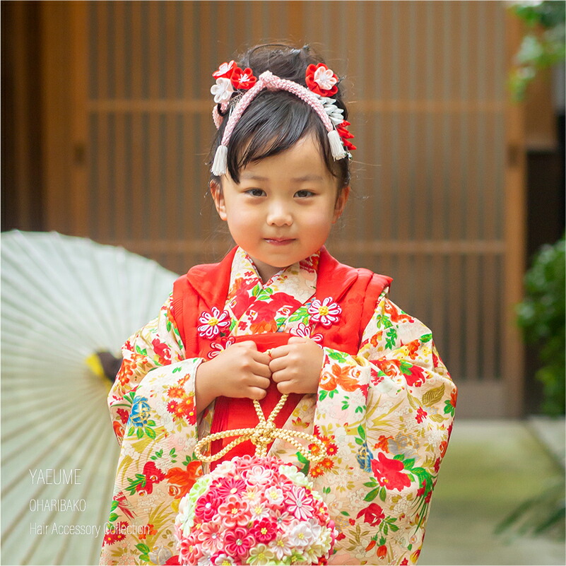 【楽天市場】【三歳用】new八重梅パッチン両飾りセット 七五三 髪飾り 三歳 日本髪 パッチン