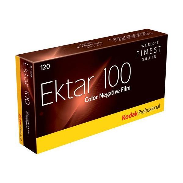 Kodak 色つやネガ写真フィルム エクター100 120 5本容器に並べる 8314098