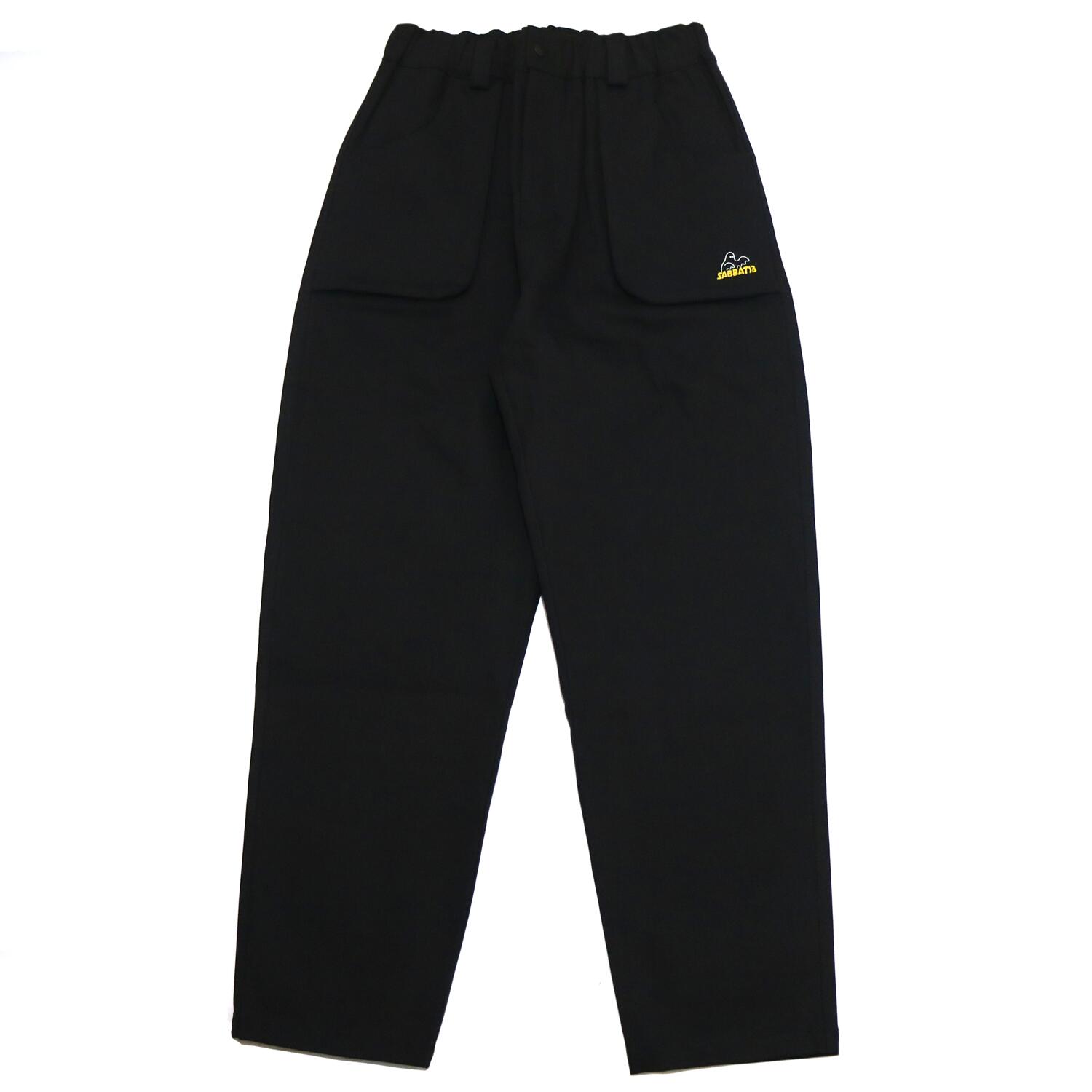 【 SABBAT13 / SPOOK EASY PANTS / BLACK 】 サバトサーティーン サバト13 イージーパンツ ダブルポケット ストレッチ ブラック 黒|OHCA clothing 店