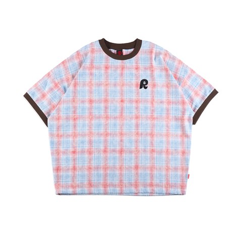 【 ROLLING CRADLE / SHAKEMAGIC CHECK PULLOVER / BLUE 】ローリングクレイドル ロリクレ 半袖 プルオーバー ティーシャツ 読み合わせる