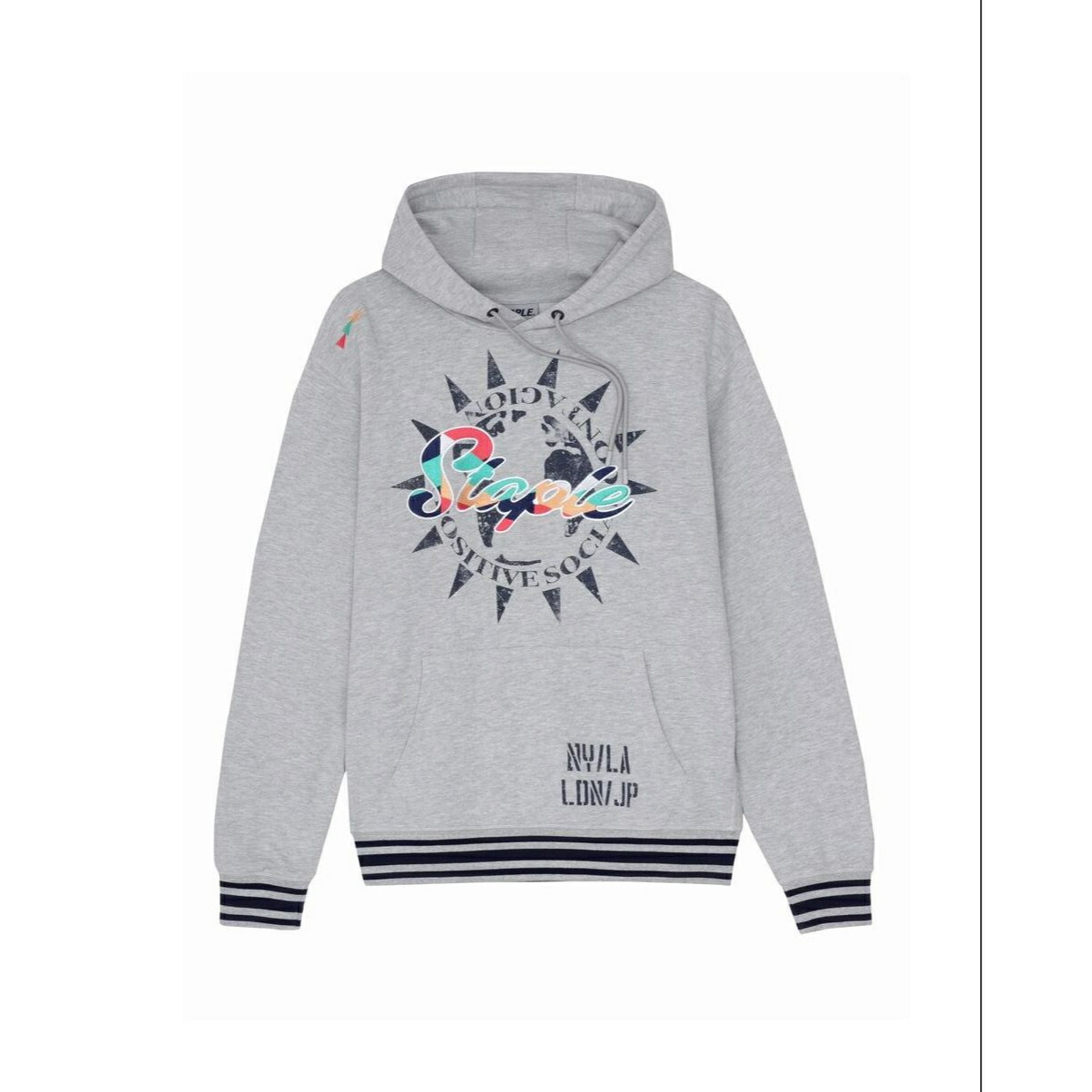 【 STAPLE / SHADYSIDE EMB HOODIE / HEATHER GRAY 】　ステイプル　ピジョン　パーカー　フーディ　スウェット　ヘザーグレー　グレー　灰色　送料無料｜OHCA clothing　店