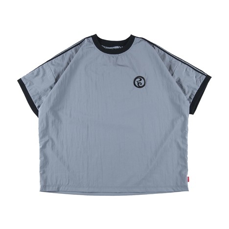 【 ROLLING CRADLE / 4LINE NYLON PULLOVER / GRAY 】 ローリングクレイドル ロリクレ 半袖 ティーシャツ ナイロン 青色 青 トップス-メンズファッション-Tシャツ・カットソー
