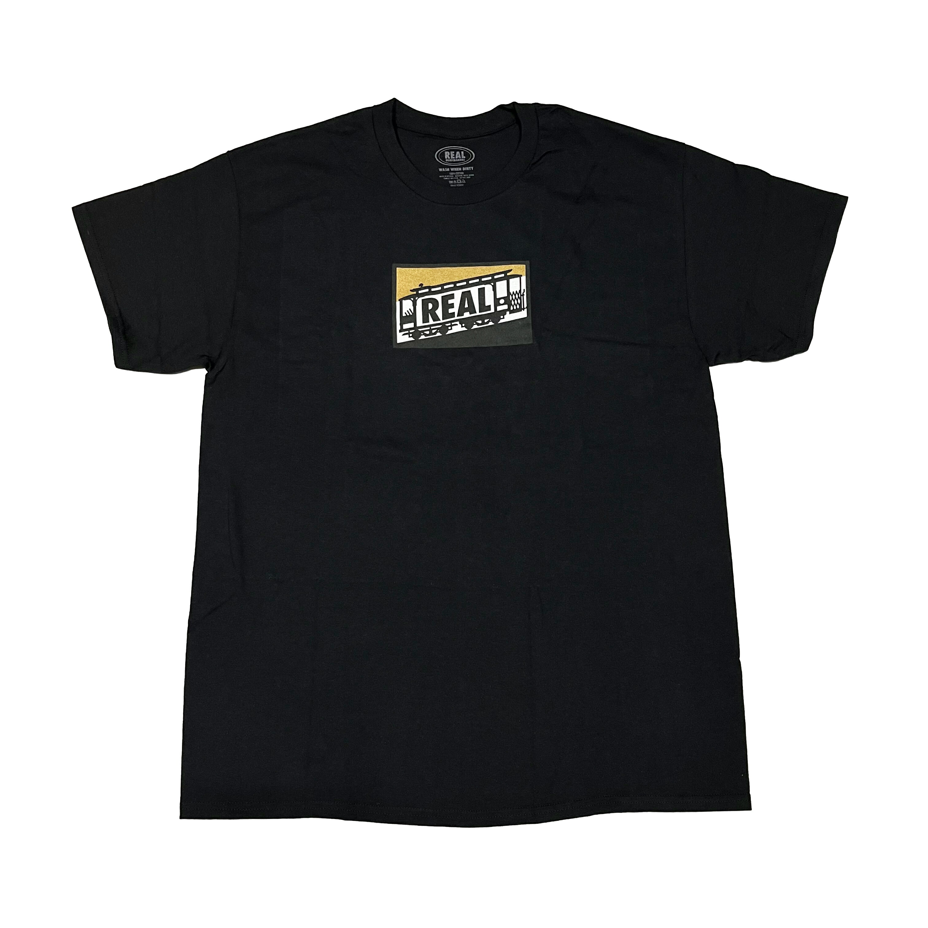 楽天市場】REAL T-SHIRT リアル Tシャツ CABLE CAR BLACK/GOLD