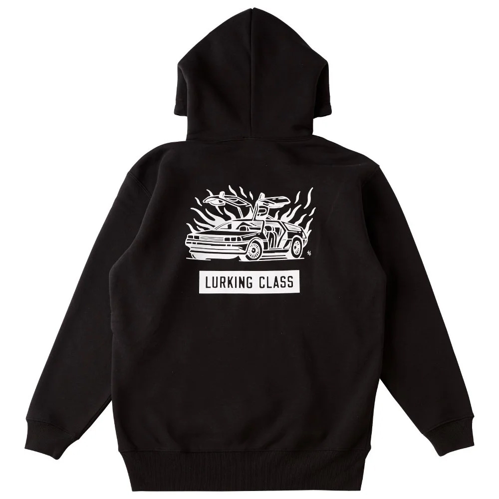 【 LURKING CLASS / GULLWING HOOD / BLACK 】 ラーキングクラス ラーキン スウェット パーカー フーディ 車 スーパーカー ガルウィング ブラック 黒 送料無料|OHCA clothing 店