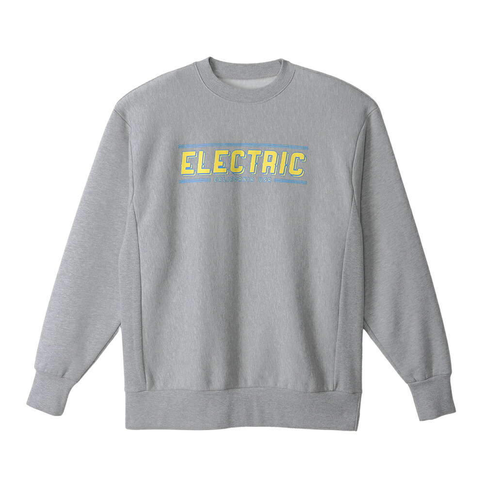 【 ELECTRIC / BOX CREW / GRAY 】 エレクトリック スウェット トレーナー クルーネック グレー 灰 スノーボード スケートボード スケボー サーフィン ゴルフ フィッシング|OHCA clothing 店