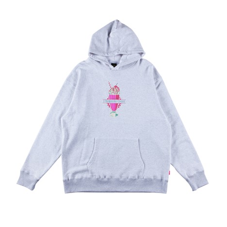 【 ROLLING CRADLE / STRAWBERRY SHAKE HOODIE / GRAY 】ローリングクレイドル ロリクレ 流汗 パーカー フーディ 薄墨色 灰 パーカー-メンズファッション