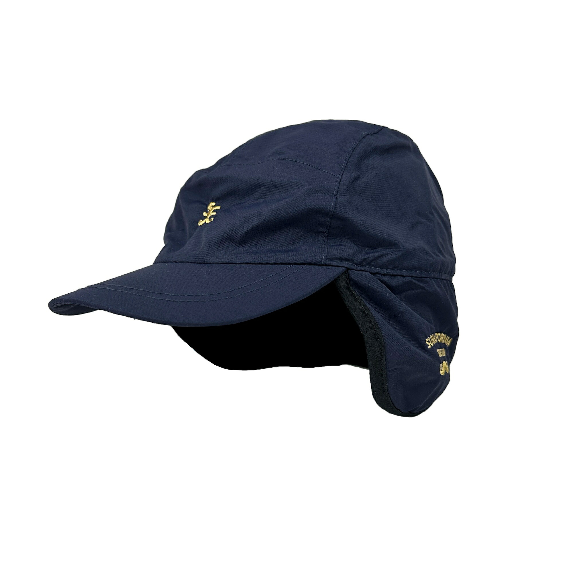 【 MINOS / SF MUSTACHE CLUB MOUNTAIN CAP / NAVY 】 ミノス 帽子 キャップ フラップキャップ 耳当て ナイロン 防水 透湿 ネイビー 紺