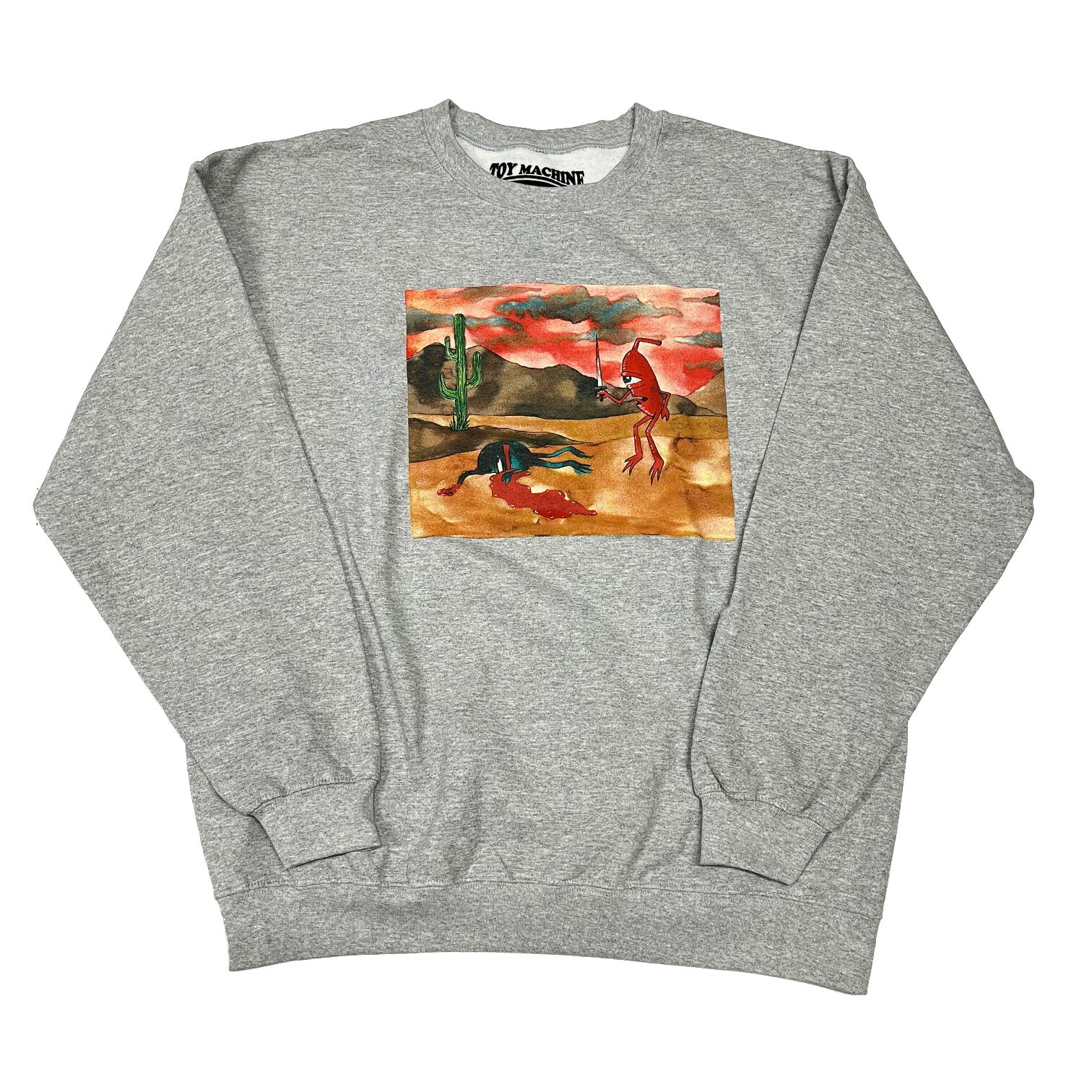 【 TOY MACHINE / TROPHY CREW SWEAT / HEATHER GRAY 】 トイマシーン 流汗 調教師 労働者の一団素っ首 薄墨色 灰 滑るゲーム盤