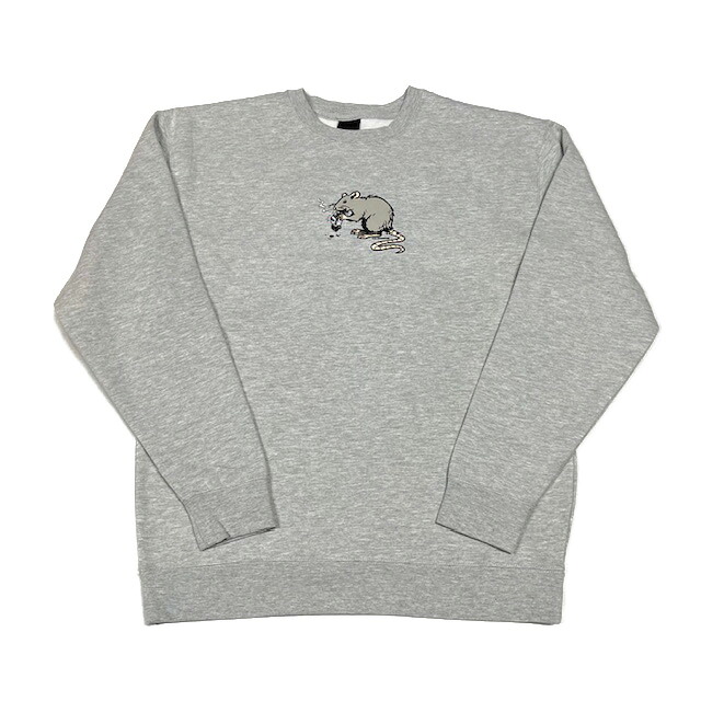 【 REAL / STREET CLEANER CREW SWEAT / GRAY HEATHER 】   本当の 流汗 調教師 労働者の一団素っ首 薄墨色 灰 滑るゲーム盤