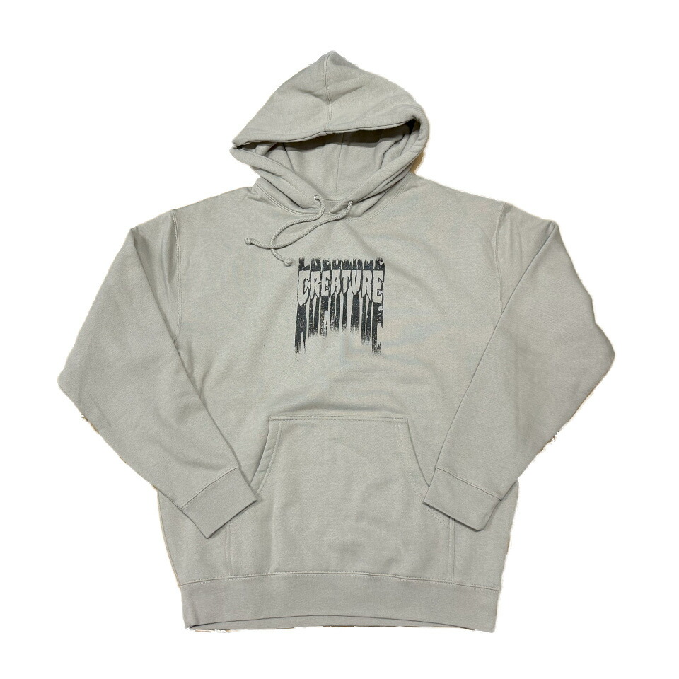 【 CREATURE / TATTERED P/O HOOD / CEMENT 】 クリーチャー スウェット パーカー フーディ セメント サンド ベージュ グレージュ アースカラー 中間色 スケボー スケートボード