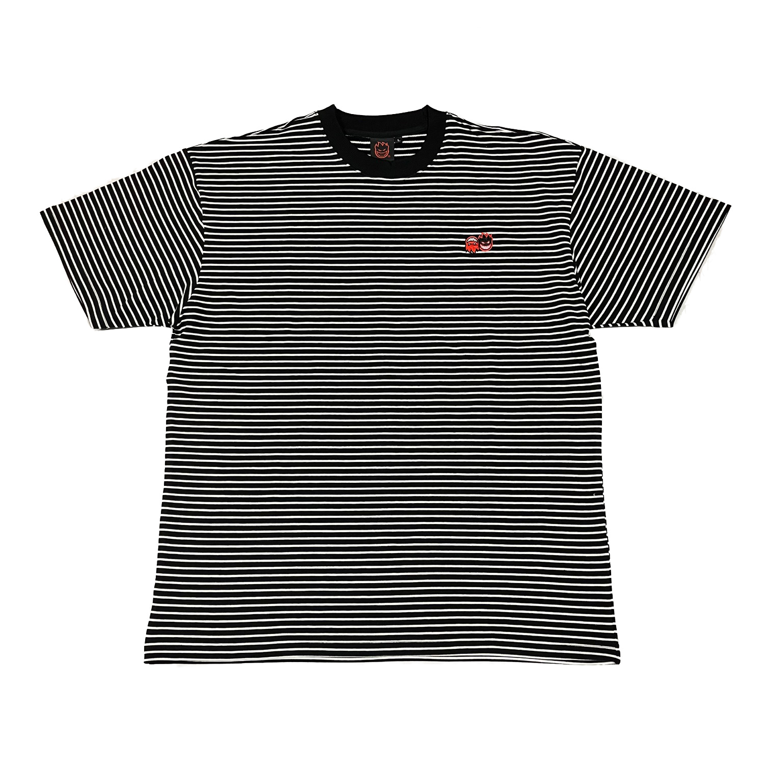 【 SPITFIRE / ETERNAL EMB STRIPE TEE / BLACK ×WHITE 】  スピットファイア スピットファイヤー 半袖 ティーシャツ 間借り人 黒いこと 黒 滑るゲーム盤
