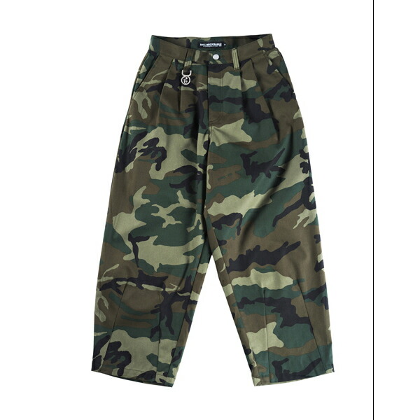 【 ROLLING CRADLE / CAMO TUCK PANTS / GREEN 】ローリングクレイドル ロリクレ パンツ ワイド カモ カモフラージュ 迷彩|OHCA clothing 店