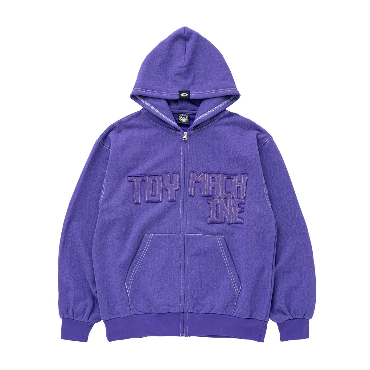 【 TOY MACHINE / PIGMENT SWEAT ZIP PARKA / PURPLE 】   トイマシーン トイマ フーディ ジップ パーカー スウェット ピグメント パープル 紫  スケボー スケートボード