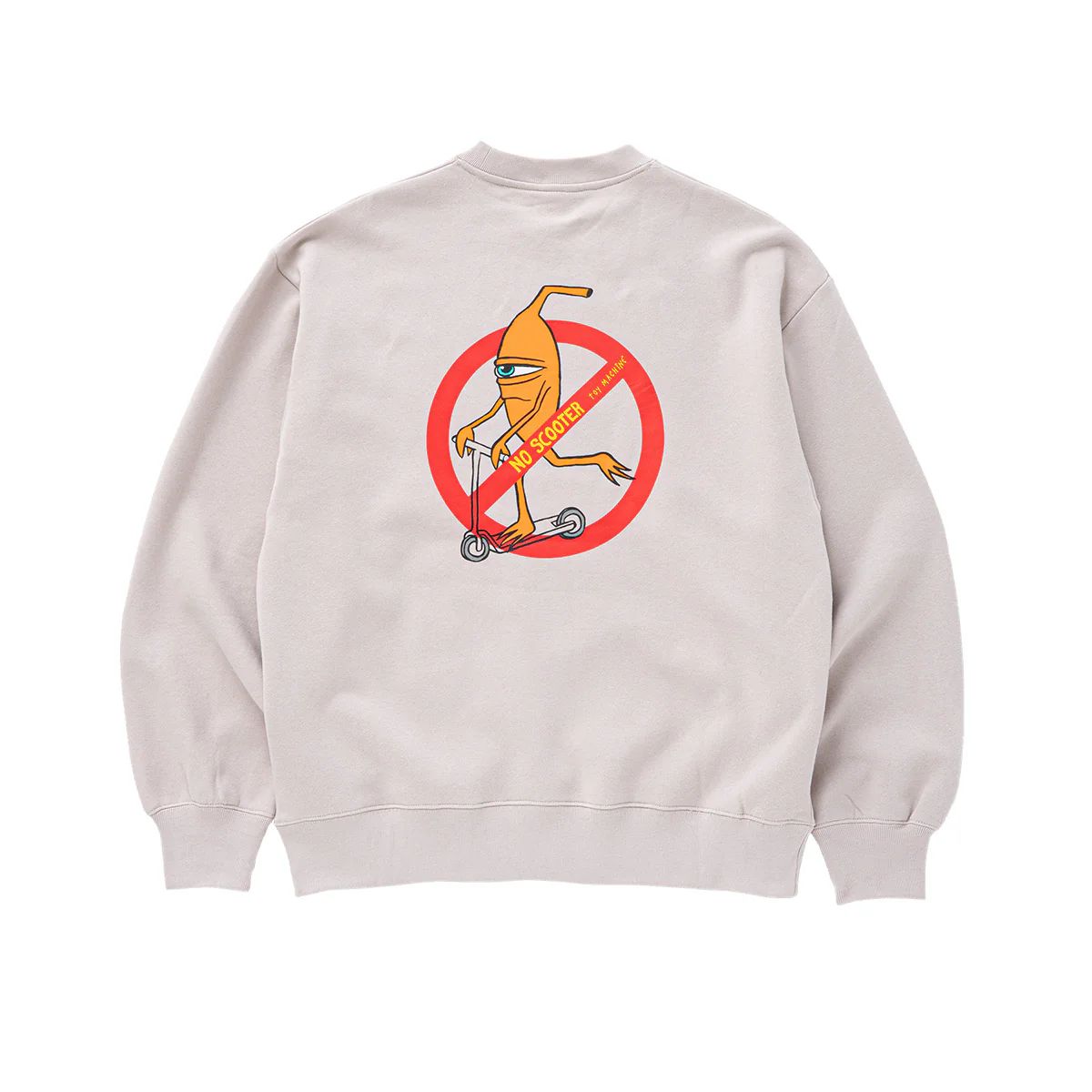 【 TOY MACHINE / NO SCOOTER SWEAT CREW NECK / SAND 】  トイマシーン 流汗 調教師 労働者の一団素っ首 真砂 ベージュ スケボー 滑るゲーム盤