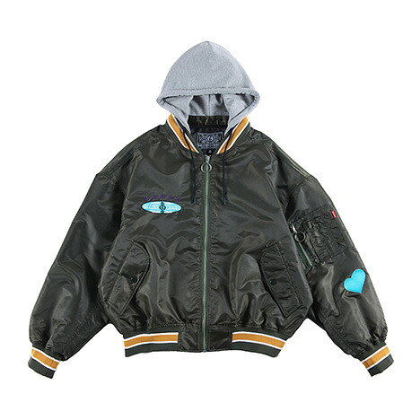 【 ROLLING CRADLE / CHUBBY MA-1 / KAHKI 】 ローリングクレイドル ロリクレ ジャケット MA1 フード付 カーキ 送料無料 MA1ブルゾン 刺繍入り ミリタリージャケット ma1ジャケット フード付きジャケット メンズ ストリート ストリートブランド ma1ジャンパー|OHCA clothing 店