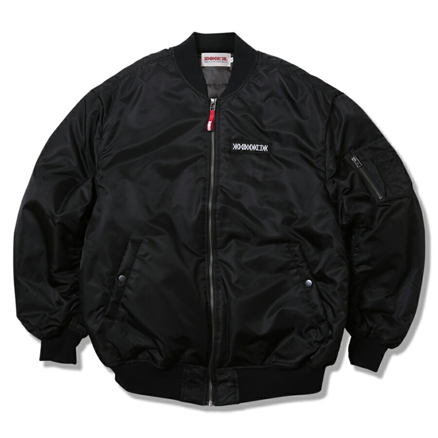 【 ANIMALIA / MA-1 - Navajo Nation -?/ BLACK 】アニマリア MA1 上衣 ミリタリー上衣 黒いこと 黒ブランドアウター メンズブランドジャケット メンズMA1 メンズMA1前掛け 中綿MA1 紋章 うしろ側刷り上げる ゆったり 表どおり系 表どおり