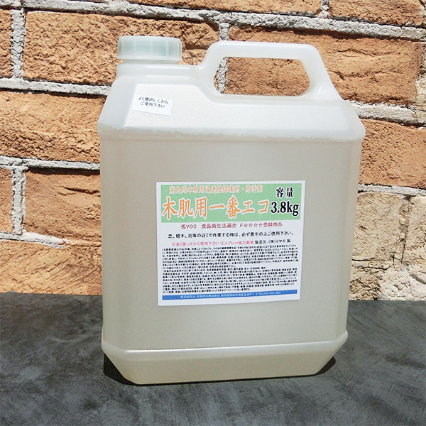 木皮用一番エコ(水溶性)-大橋えの具事あたらしい- 3.8kg(約56平米/2回ペンキ塗り) 屋内用/にじみ出る系/木材仕上/木製風呂防真菌防御することえの具