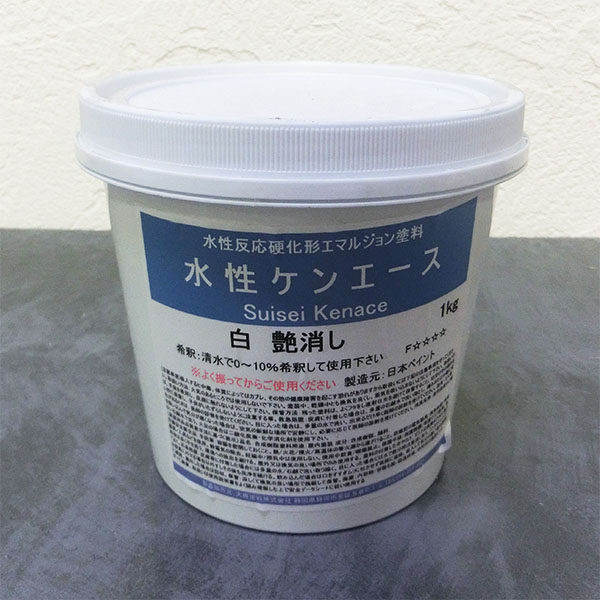 楽天市場】水性ケンエース 艶消し 白色 4kg(約30平米/1回塗り) 日本