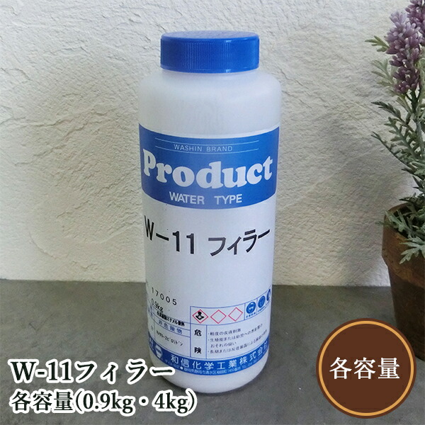 W-11フィラー 各静電容量(0.9kg・4kg)  和信舎密学実業/調度品ペンキ塗り/ワイピング
