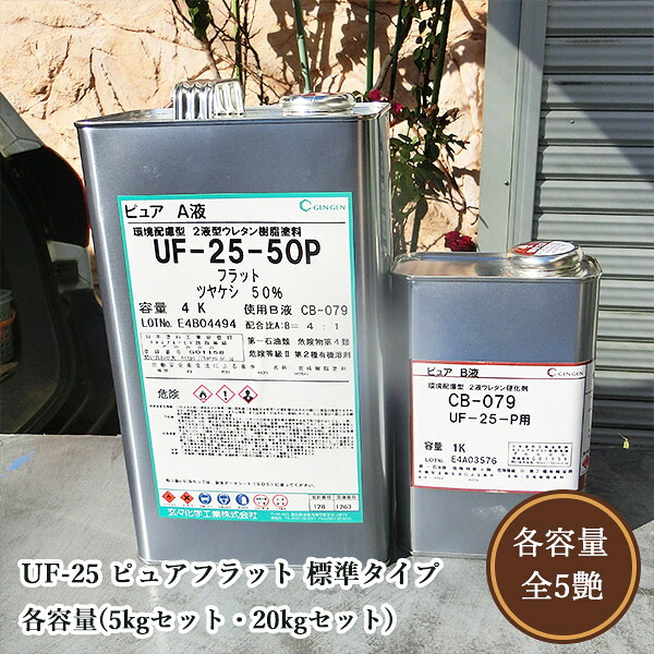 UF-25 ピュアフラット 標準尺度手合い 各電気容量(5kg仕掛ける・20kg仕掛ける)   玄々舎密学産業/用材/ポリウレタン脂絵の具