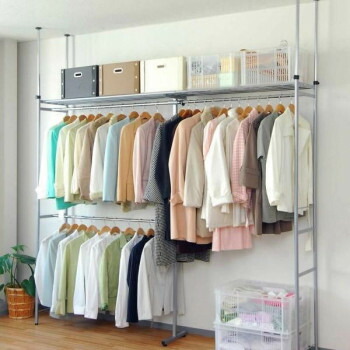 収納 大容量 大型 縦横伸縮 便利 スリム Diy 伸縮 頑丈 2段 簡単設置 納戸 小スペース ツッパリウォークインクローゼットハンガーラック 奥行45cm スーパーワイド Sw 50 Sw 代引き 同梱不可 Alltherightmovies Com