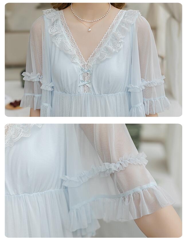 送料無料 ネグリジェ ワンピース 姫系 レディースパジャマ パッド付き 部屋着 夏ネグリジェ 可愛いパジャマ ルームウェア ロングワンピース ゆったり オシャレ ランジェリー 寝間着 寝巻き 短袖 ナイトウェア フリーサイズ 友達 彼女 母の日 プレゼント ナイトガウン