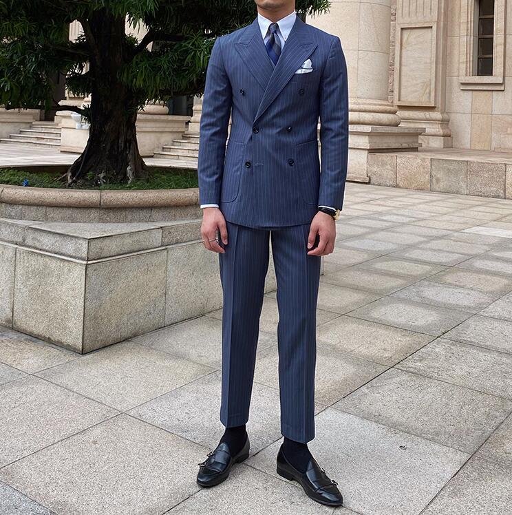 送料無料 ダブルスーツ セットアップ メンズ スリムスーツ スタイリッシュ 細身スーツ 春夏秋冬 2点セット ジャケット パンツ 冠婚葬祭 結婚式 新生活 二次会 披露宴 デート フォーマルスーツ 大きいサイズ ビジネススーツ カジュアル 気質優雅 紳士服 スーツ