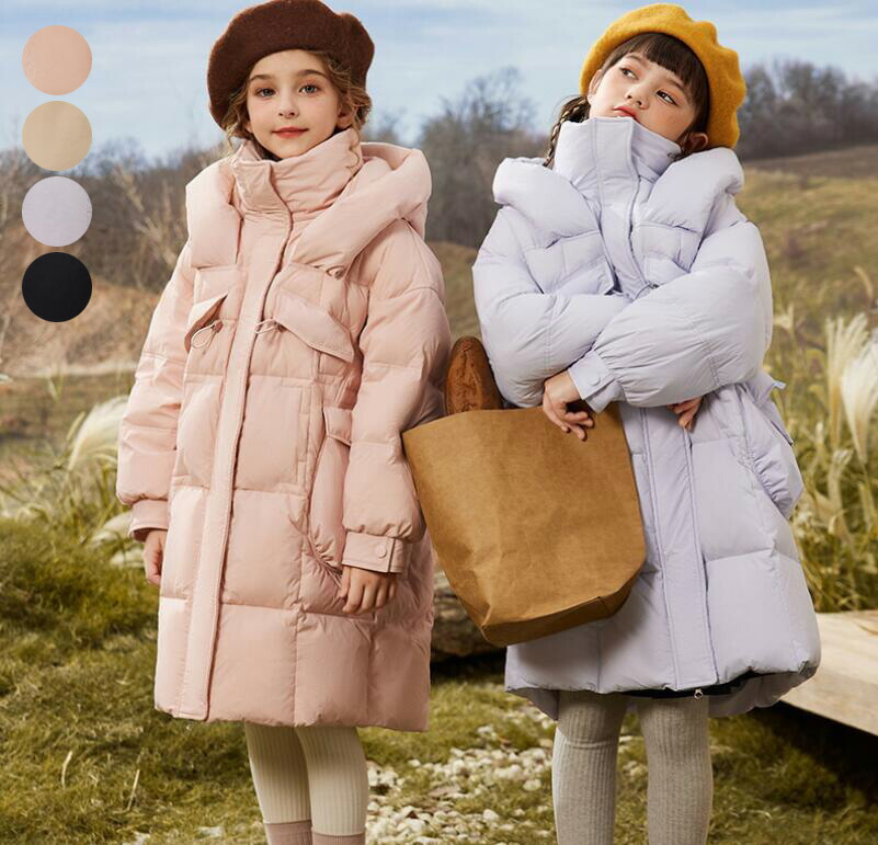 【送料無料】キッズコート ダウンジャケット フード付き 中綿 可愛い 子供服 中綿コート ダウンコート 女の子 通園 通学 キッズダウンコート 暖かい 防寒コート 秋冬 ベビー服 厚手 アウター ジュニア ジャケット トップス 防風コート お出かけ シンプル