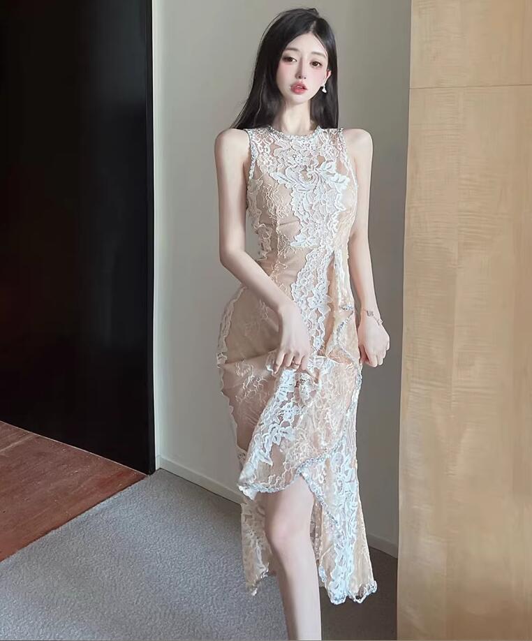 【希少】キャバドレス　ワンピース　上品　高級感　韓国　お嬢様　金ボタン　S sctdm172_1.jpg