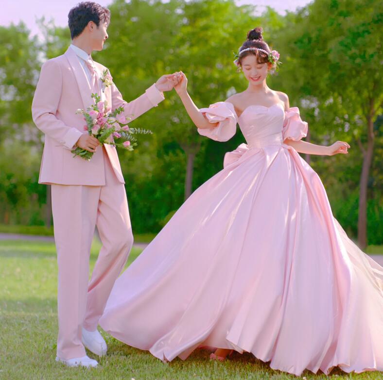 楽天市場】【 送料無料】花嫁ドレス ピンク フォトウェディング撮影