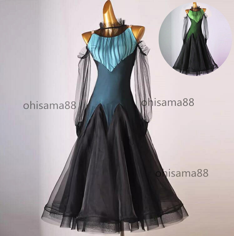 【送料無料】モダンドレス 社交ダンスドレス ワンピース ダンスウェア ワルツ専用ドレス 可愛い ダンスドレス モダン衣装 大きい裾 練習着 レディース 団体ウエア 社交ダンス衣装 着痩せ ヴィーナス スタンダードドレス 競技用のドレス 試合 発表会ドレス レッスン着｜おひさま 8,873円