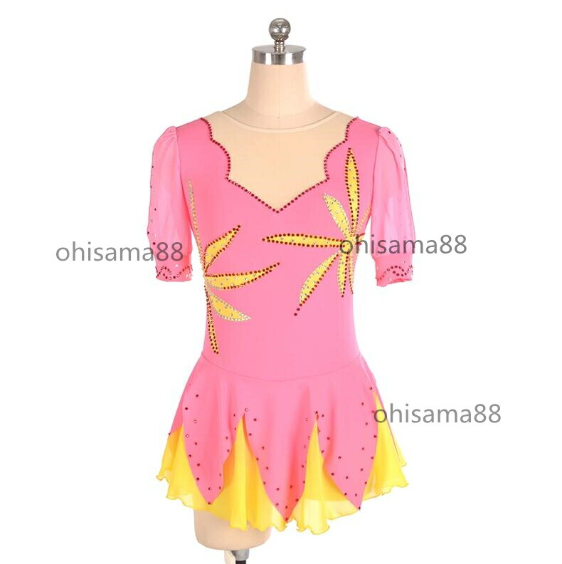【送料無料】フィギュアスケート衣装 スケートドレス スタンダード キラキラ skating skirt スケート衣装 可愛い 演出用 舞台 ドレス レッスン用 試験 練習着 アイススケートウェア 短袖 女の子 専用レオタード 競技着 子供 大人 アイススケートドレス アイス衣装