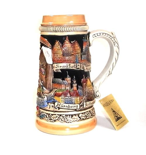 楽天市場】ドイツビアジョッキ 500ml 金枠ドイツ鷲と16州 重厚な
