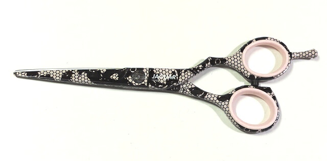 ジャガー（独）散髪はさみ14cm　ジャガーアートLADY-LOVE ハイテクコーティング　交換指リング付（黒）