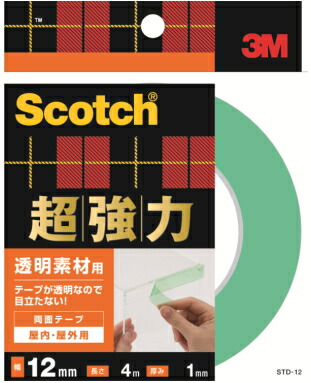 品質満点 3M 引き出物 スリーエム 超強力両面テープ透明素材用 ＳＴＤ−１２ １２×４ｍ