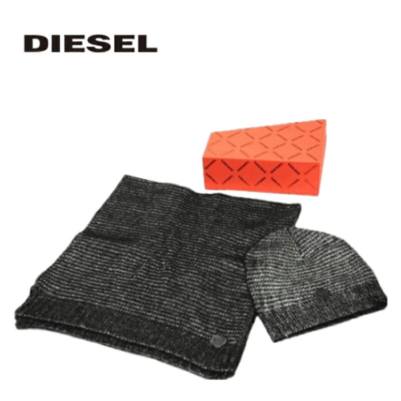 【新品】DIESEL ディーゼル／プロダクトタグモチーフ ニットマフラー 新品】DIESEL ディーゼル／プロダクトタグモチーフ ニット