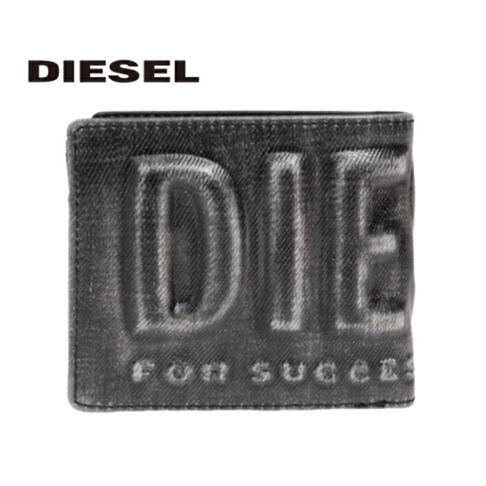 現行品⭐︎極美品⭐︎DIESEL ディーゼル⭐︎カウレザー二つ折り財布　メンズ　グレー メンズ カウレザー 二つ折りウォレット（財布）｜DIESEL