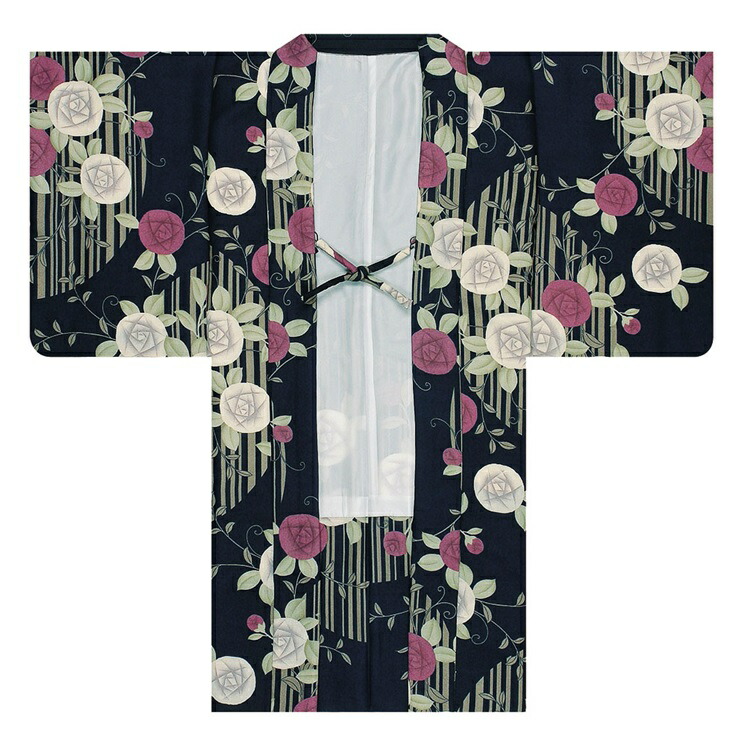 21セール ローズ バラ 3点セット 薔薇 小袋帯 長羽織 着物 アッシュエル H L レディース 着物セット フリーサイズ 洗える着物 お取寄せ ブランド 普段着 婦人 女性 和装 和服 袷着物 小紋 半幅帯 帯 羽織 袷 着物セット