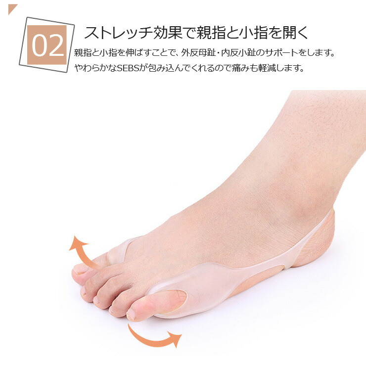楽天市場 送料無料 外反母趾 内反小趾同時対策シリコンサポーター メール便 足指 保護 サポーター サック 装具 外反母趾グッズ シリコン 女性用 シリコン シリコンパット 足裏 痛み 衝撃吸収 外反母趾サポーター 足指サック 内反小趾サポーター Ohplus