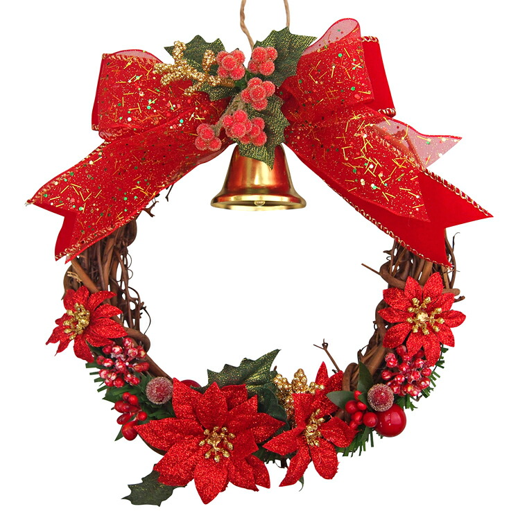 楽天市場 クリスマスリースcmレッド 玄関 高級 おしゃれ 手作り 国内生産 クリスマス専門店 Kobe Craft