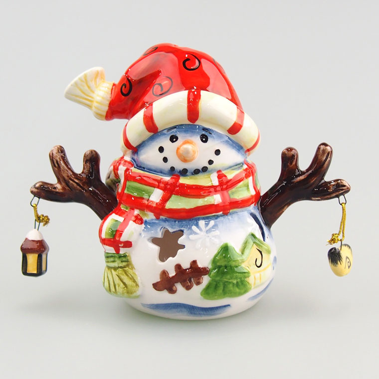 楽天市場 セラミックニット帽スノーマン クリスマス置物 クリスマス雑貨 クリスマス専門店 Kobe Craft