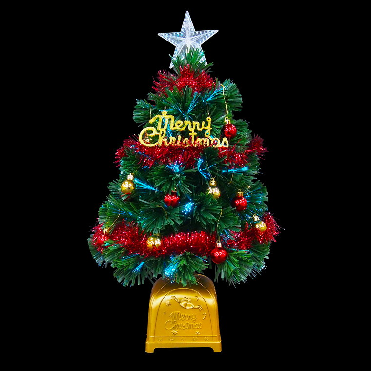 市場 クリスマスツリーセット60cmグリーン オーナメントセット ファイバーツリー 光る 光ファイバー ライト付き テーブル 電飾 Led おしゃれ 豪華 光源 卓上 北欧