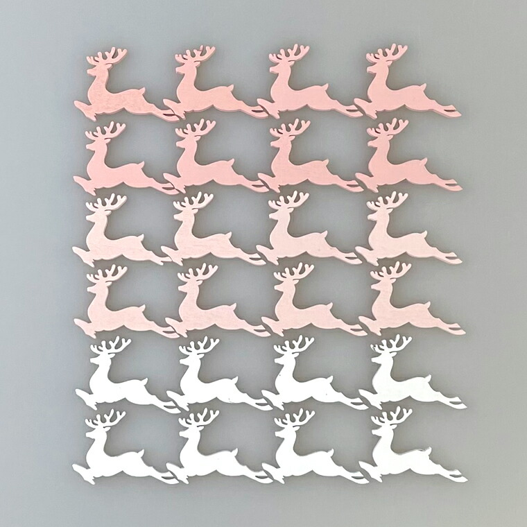 市場 在庫処分お買い得 ウッドトナカイパーツピンクホワイトアソート24個セット